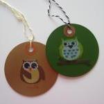 Set Of 6 Owl Gift Tags