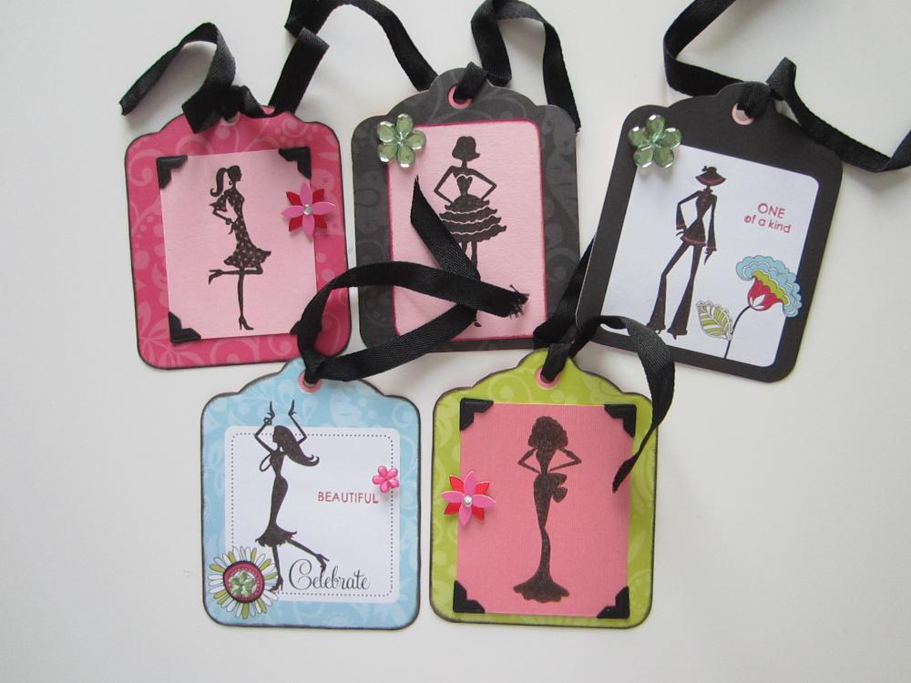 Set Of 5 Whimsy Lady Tags